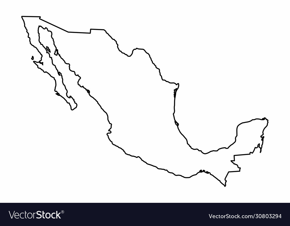 Mexico Outline Map Royalty Free Vector Image VectorStock