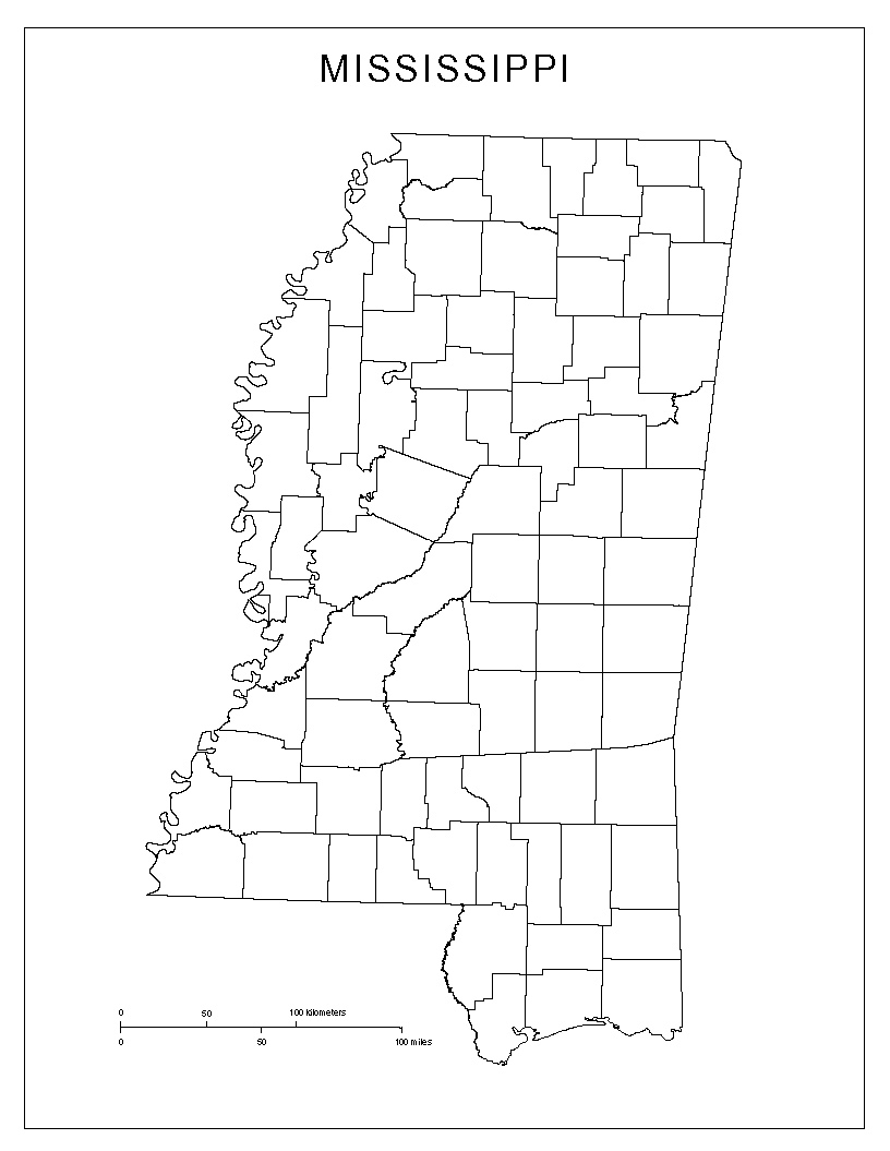 Mississippi Blank Map