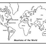 Mountains Of The World Map World Map Coloring Page World Map