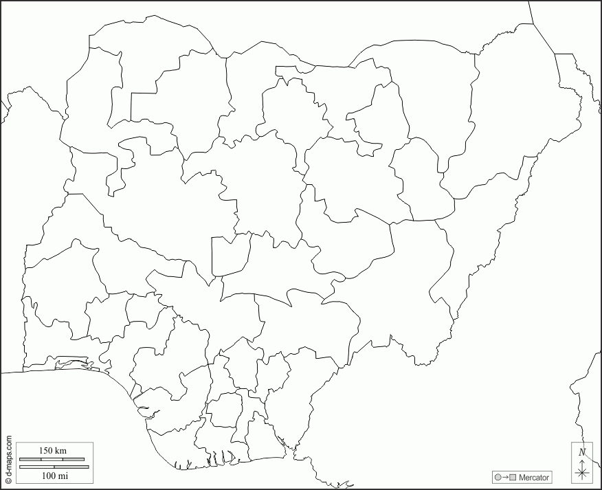 Nigeria Free Map Free Blank Map Free Outline Map Free Base Map 
