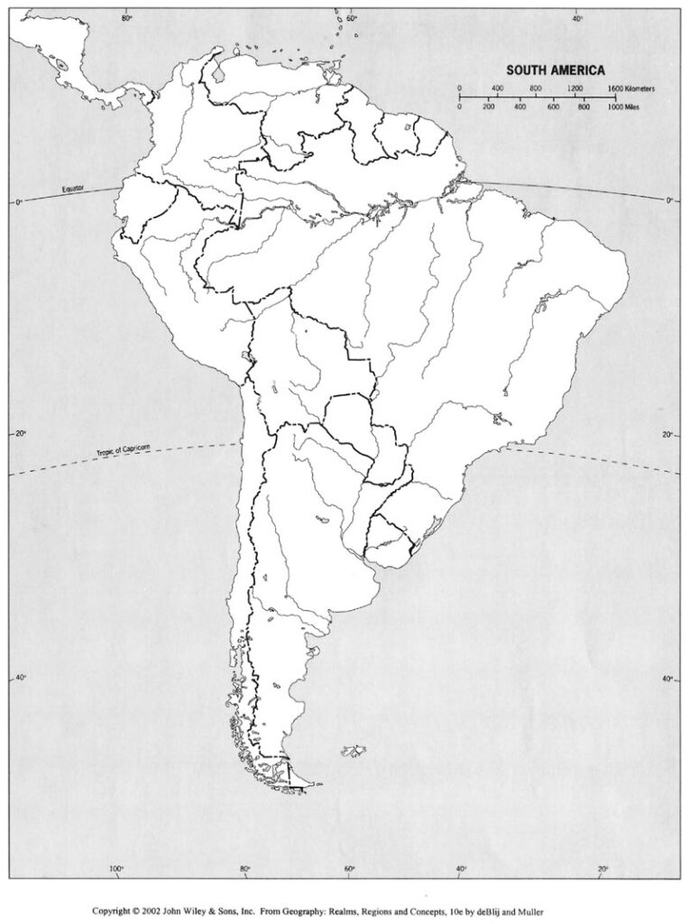 Online Maps Blank Map Of South America