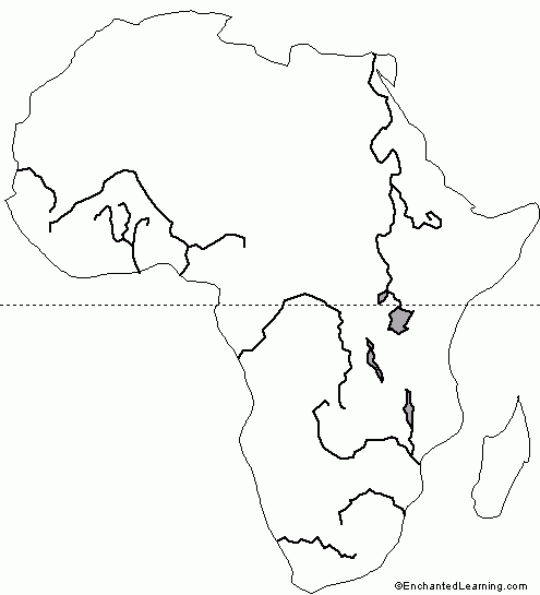 Outline Map African Rivers EnchantedLearning