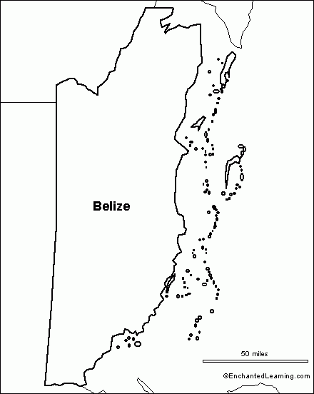 Outline Map Belize EnchantedLearning