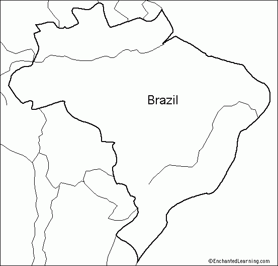 Outline Map Brazil EnchantedLearning