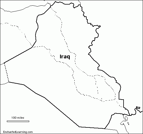 Outline Map Iraq EnchantedLearning