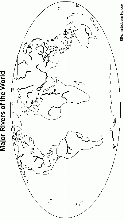 Outline Map Major Rivers Of The World EnchantedLearning