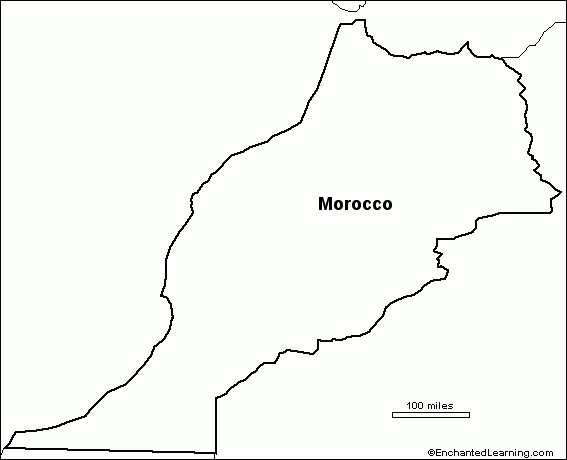 Outline Map Morocco EnchantedLearning