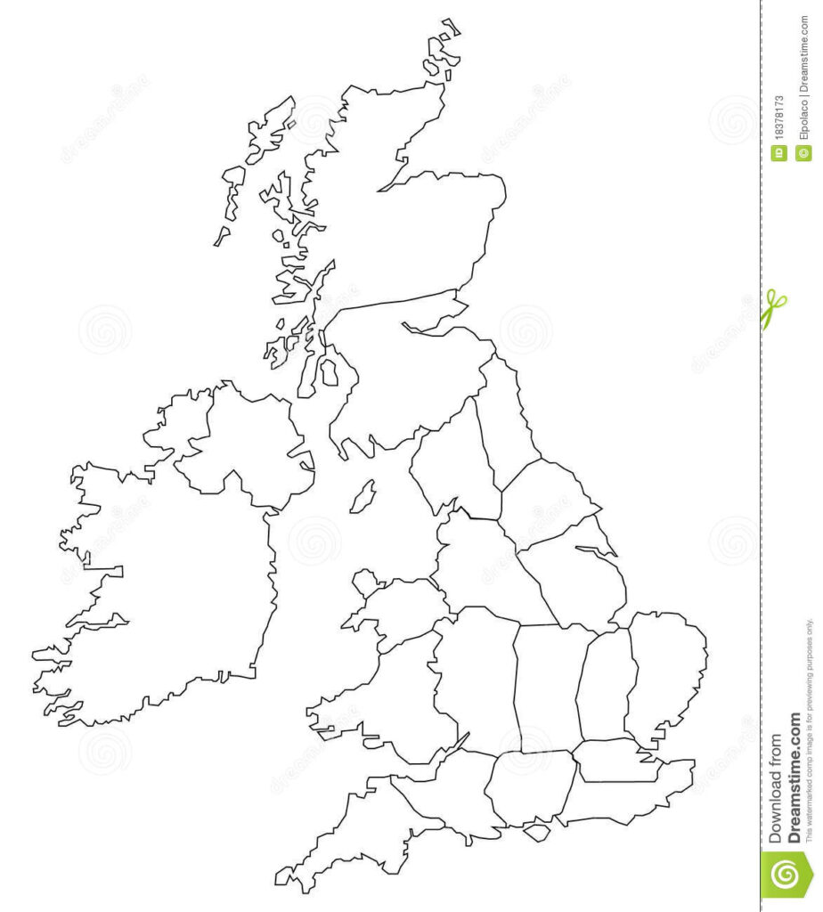 Outline Map Of Great Britain Stock Illustration Illustration Of 