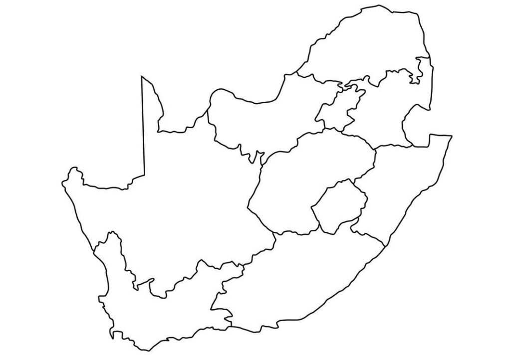 Outline Map Of South Africa South Africa Map Africa Map Africa Outline