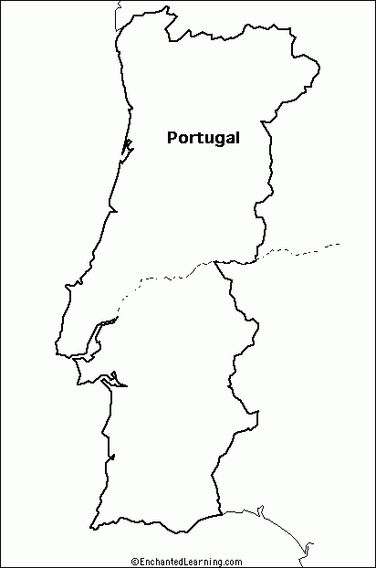 Outline Map Portugal EnchantedLearning Maps For Kids Portugal 