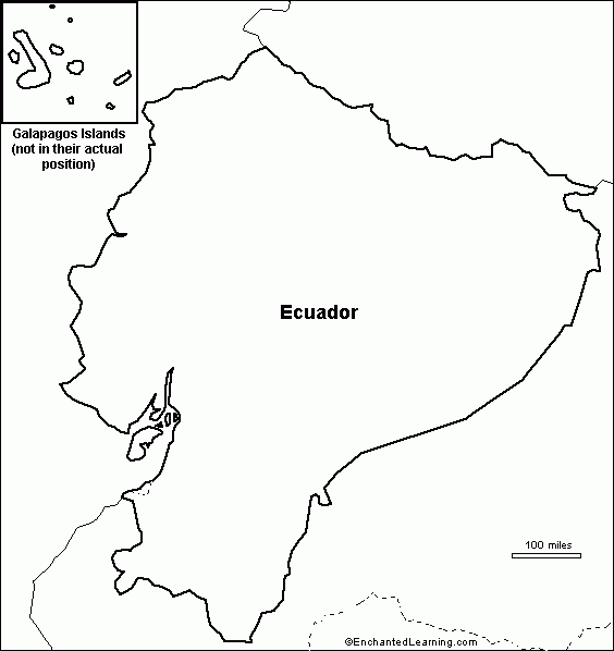 Outline Map Research Activity 1 Ecuador EnchantedLearning