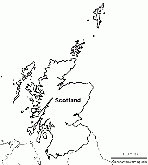 Outline Map Scotland EnchantedLearning