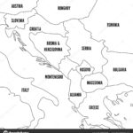 Political Map Of Balkans States Of Balkan Peninsula Simple Flat