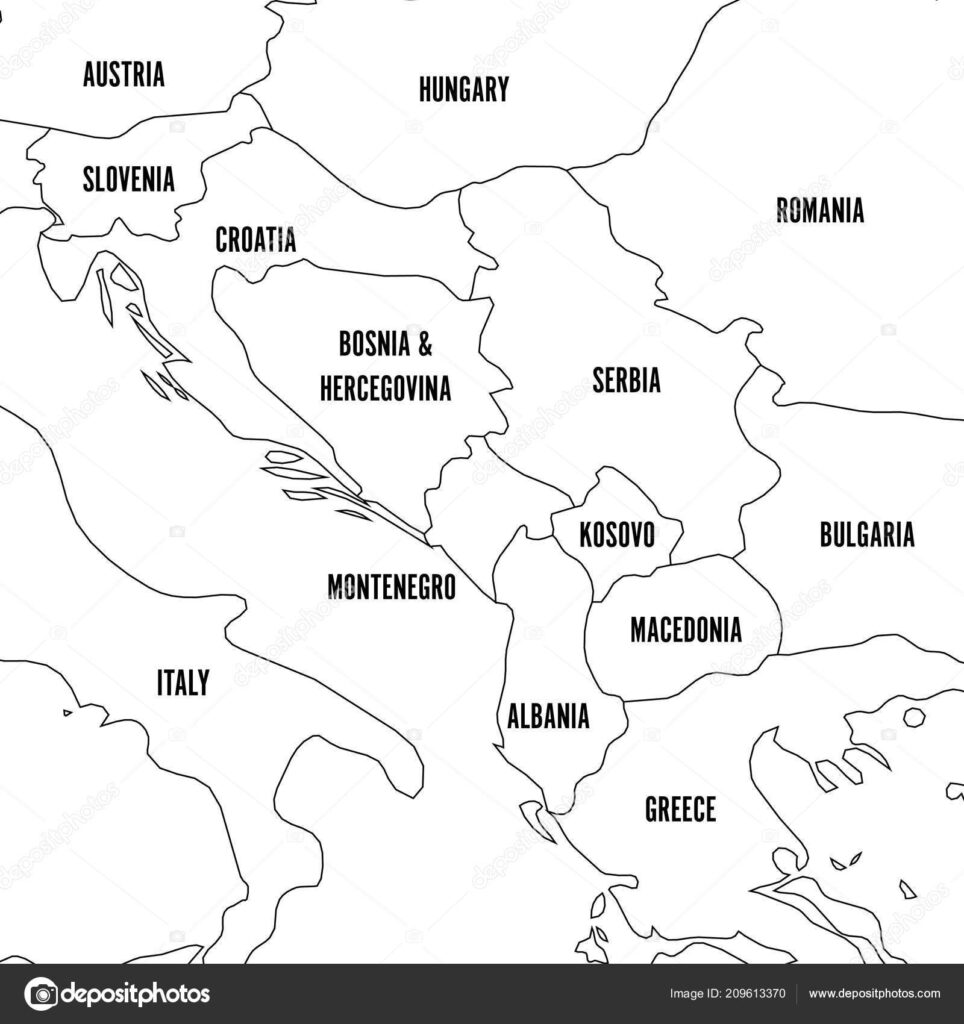 Political Map Of Balkans States Of Balkan Peninsula Simple Flat 