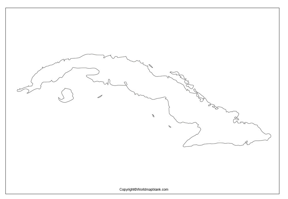 Printable Blank Map Of Cuba Outline Transparent PNG Map