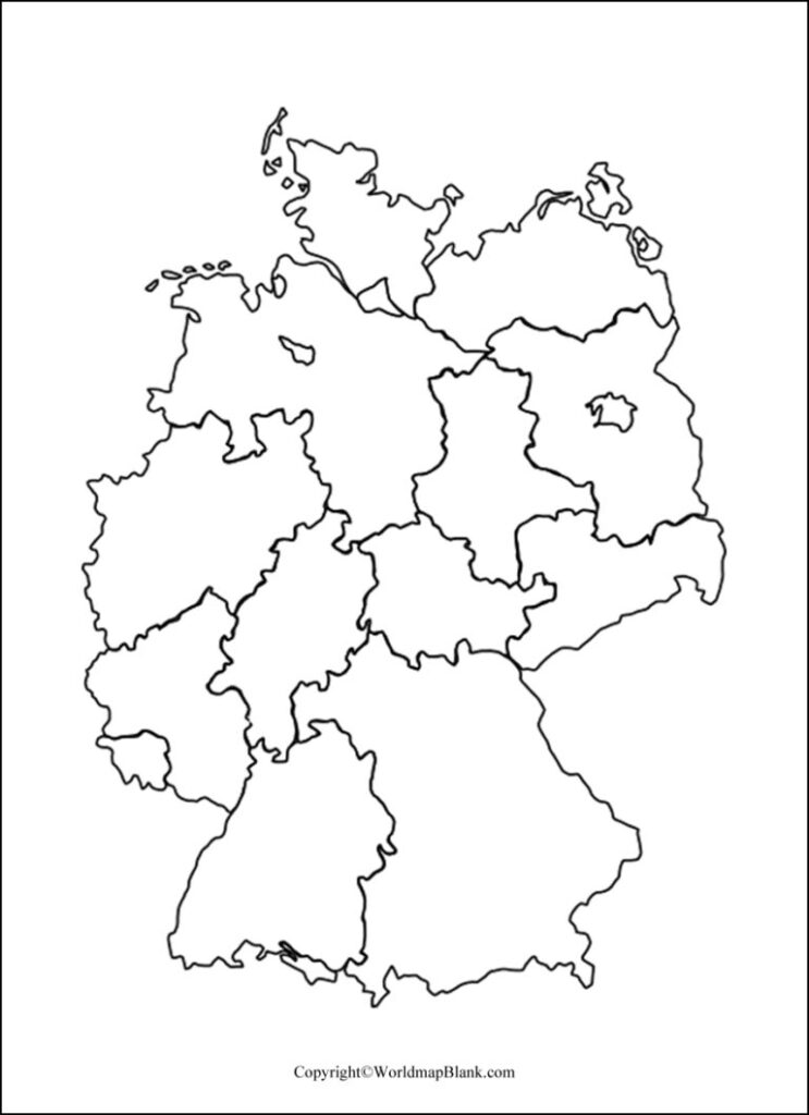 Printable Blank Map Of Germany Outline Transparent PNG Map