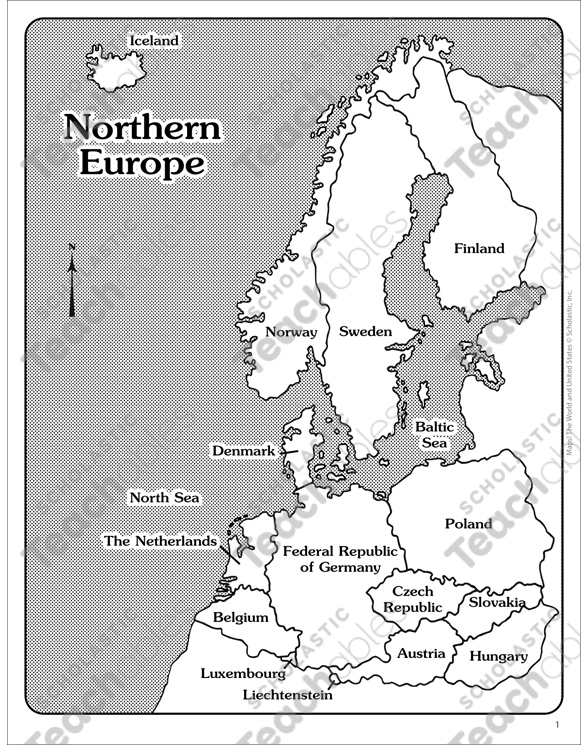 Printable Blank Map Of Northern Europe