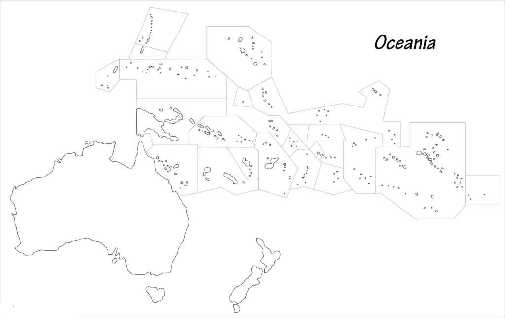 Printable Blank Map Of Oceania Printable Word Searches