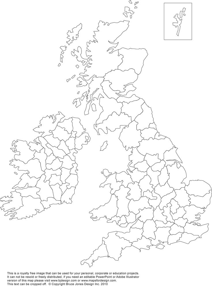 Printable Blank UK United Kingdom Outline Maps Royalty Free Map 