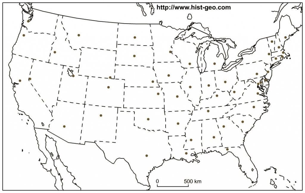 Printable Us Map With Capital Cities Refrence United States Map Blank 