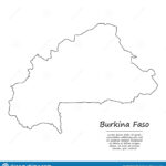Simple Outline Map Of Burkina Faso Silhouette In Sketch Line St Stock