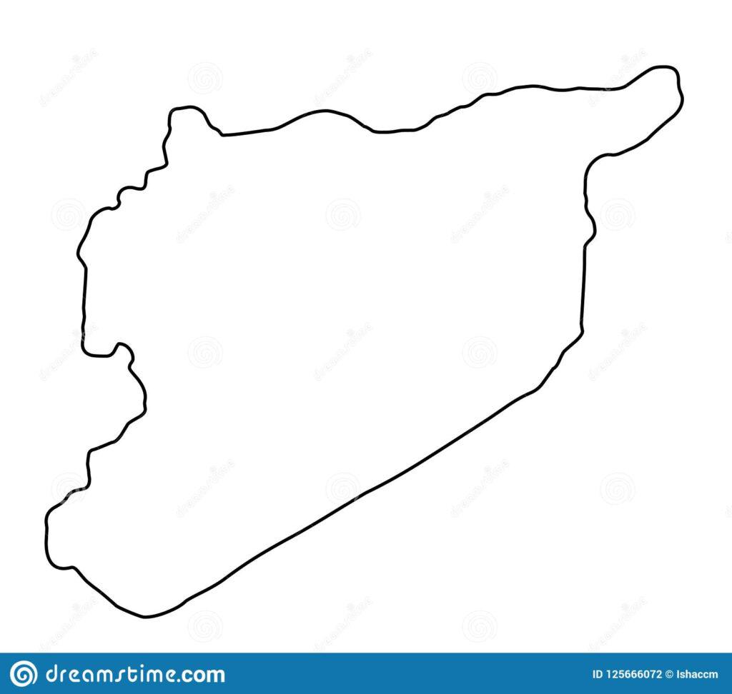 Syria Map Outline Vector Illustration Stock Vector Illustration Of 