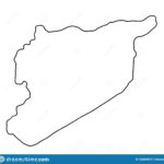 Syria Map Outline Vector Illustration Stock Vector Illustration Of