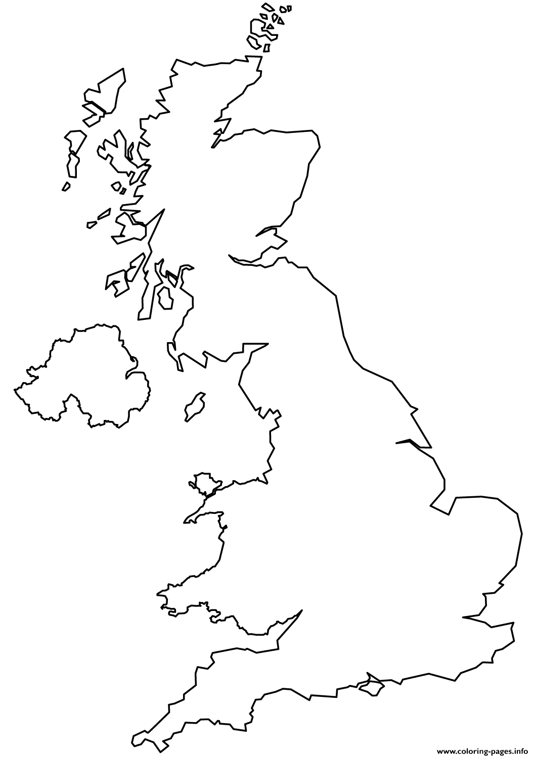 United Kingdom Blank Outline Map United Kingdom Coloring Page Printable