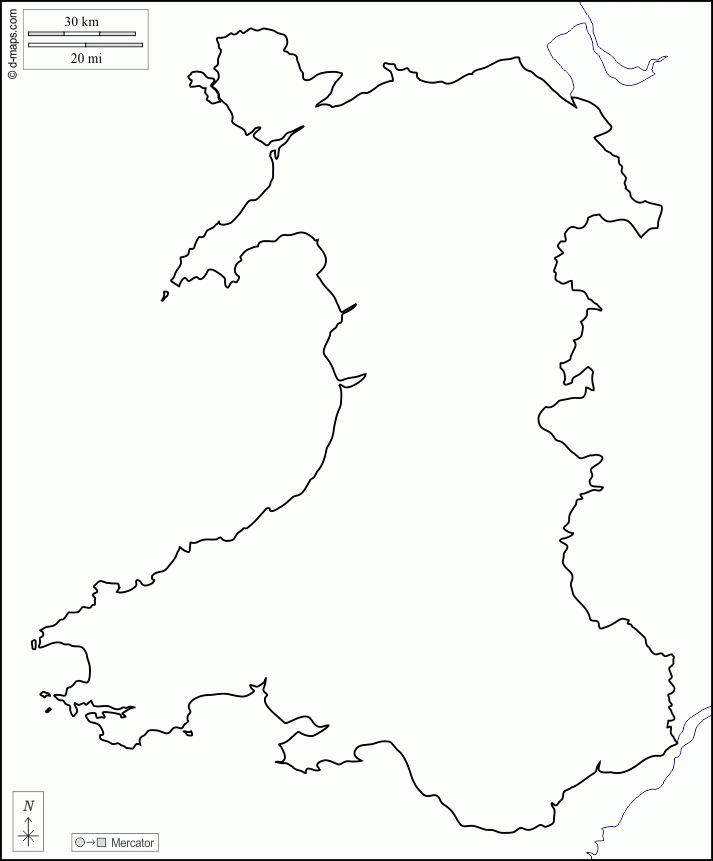 Wales Free Map Free Blank Map Free Outline Map Free Base Map Coasts 